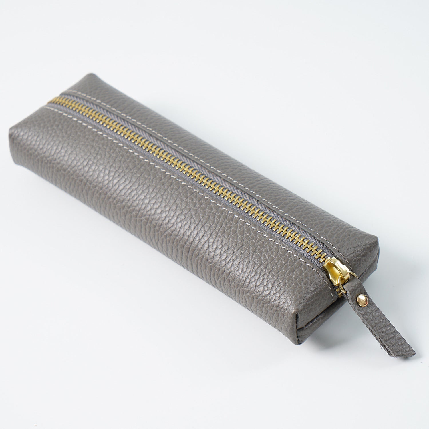 Wholesale Cowhide Lychee Zipper Creative Pencil Case